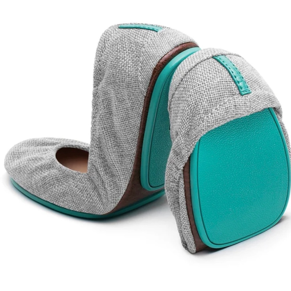 Tieks Silver and Teal Ballet Flats